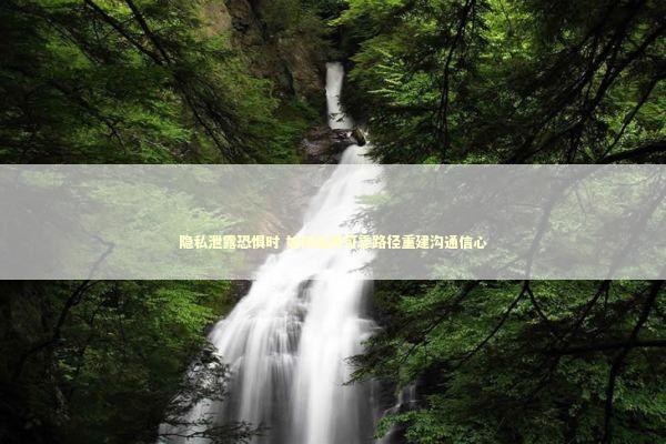 隐私泄露恐惧时 如何选择可靠路径重建沟通信心 新闻