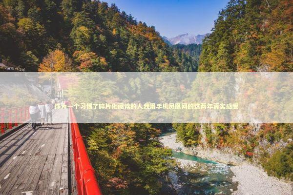 作为一个习惯了碎片化阅读的人我用手机凤凰网的这两年真实感受 新闻